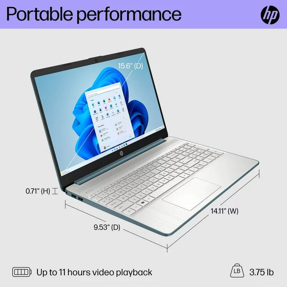 Laptop HP 15-DY2792WM 15.6 Intel Core i3-1115G4, 256GB SSD 8GB RAM, Windows 11 - Color Azul Verde