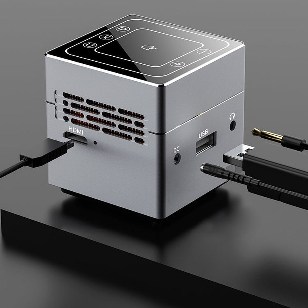Proyector Portatil CUBE MINI con Smart TV, Netflix, Youtube, Apps Android HDMI - Bateria 2 horas