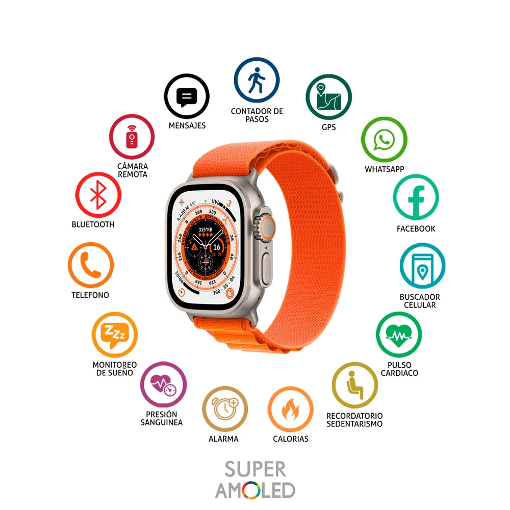 Reloj Inteligente Smart Watch Ultra Genérico - Compatible iOS y Android