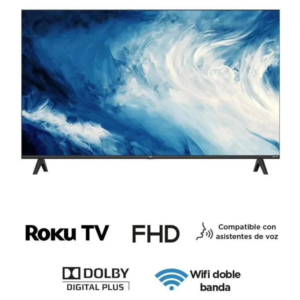 Smart Tv TCL 43 Pulgadas, 2K FHD Roku Dolby Digital Diseño Slim sin bordes Compatible con Google Siri Alexa Wifi 2.4 G y 5G 43S310R-MX