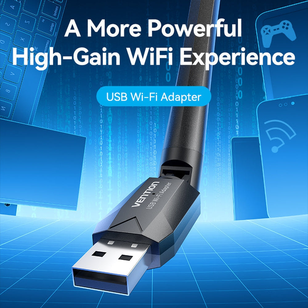 Adaptador USB inalámbrico de banda dual de alta ganancia AC650 de Vention