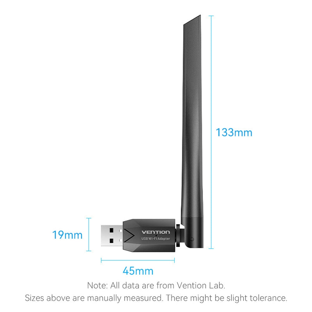 Adaptador USB inalámbrico de banda dual de alta ganancia AC650 de Vention