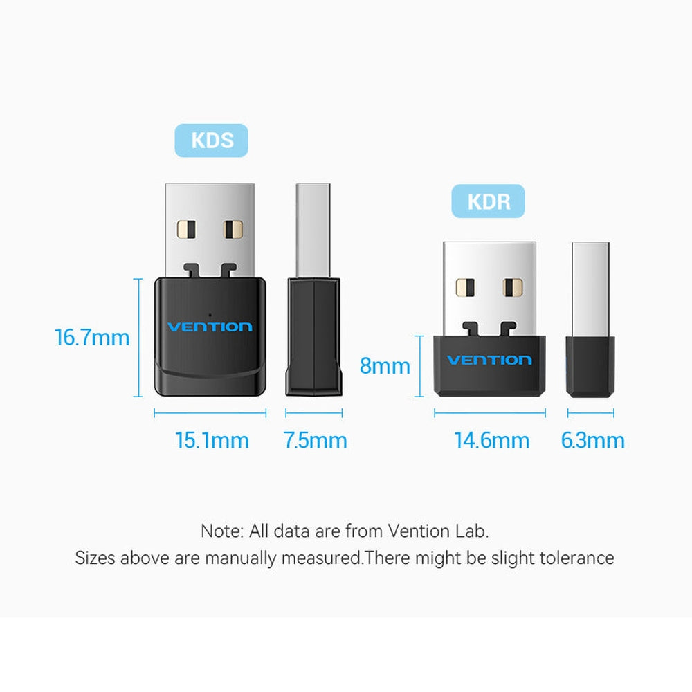 Adaptador Vention USB Wi-Fi de Doble Banda 2.4G/5G Negro