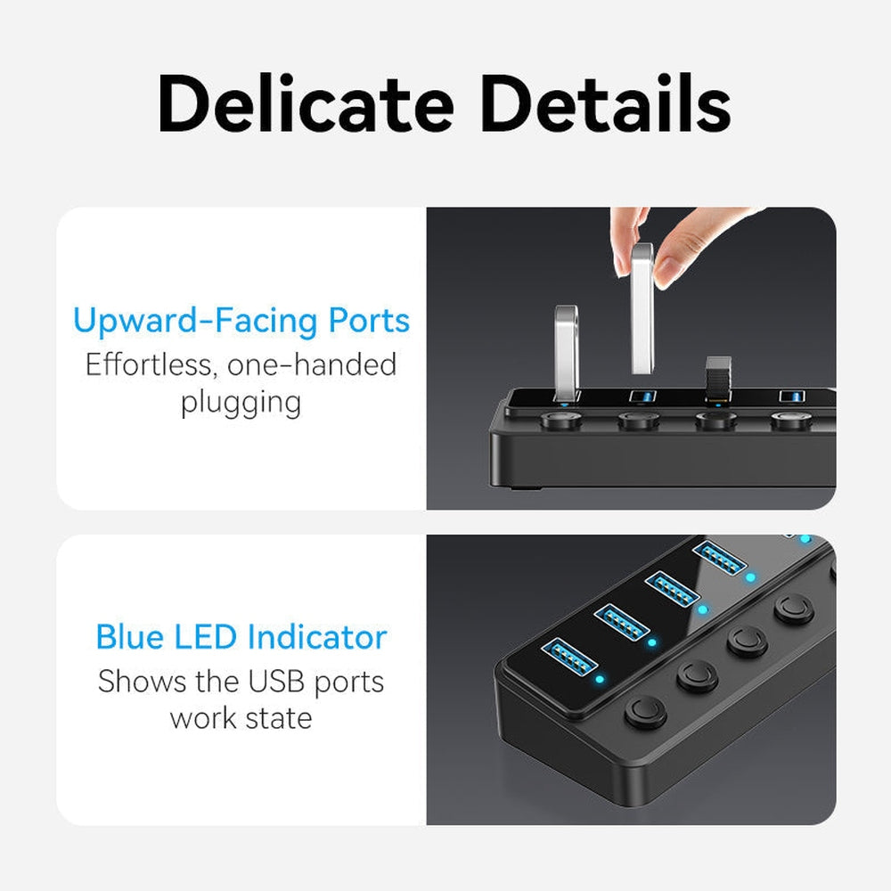 Adaptador multipuerto USB C Hub 7 en 1 de VENTION