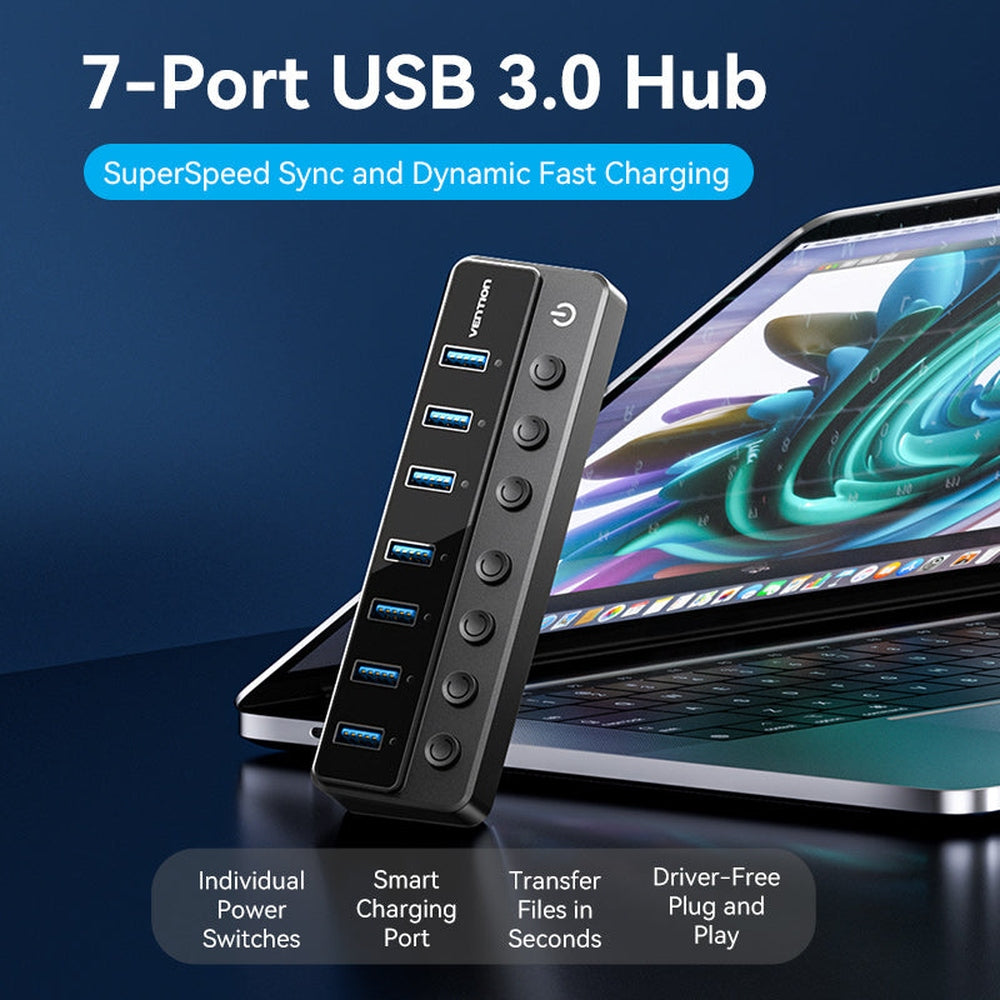 Adaptador multipuerto USB C Hub 7 en 1 de VENTION