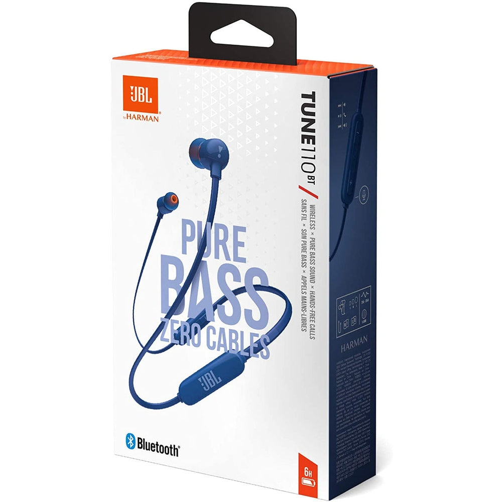 Audífonos Bluetooth JBL Tune 110BT con Micrófono/Control - Color Azul