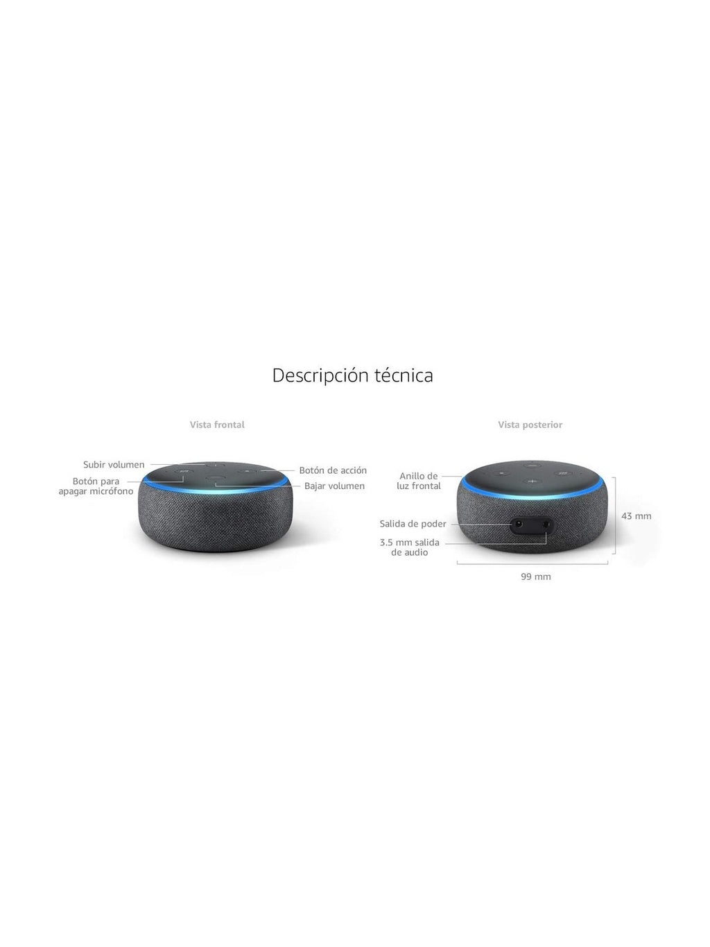 Bocina Inteligente Amazon Alexa Echo Dot 3ra Generacion- Reacondicionada