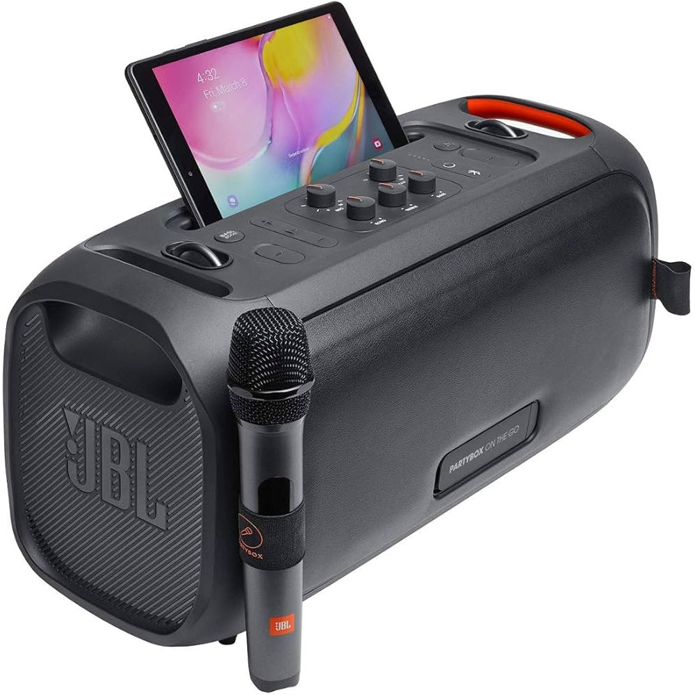 Bocina JBL Party Box On The Go, Con Un Microfono Inalambrico, Luces Led, Portatil