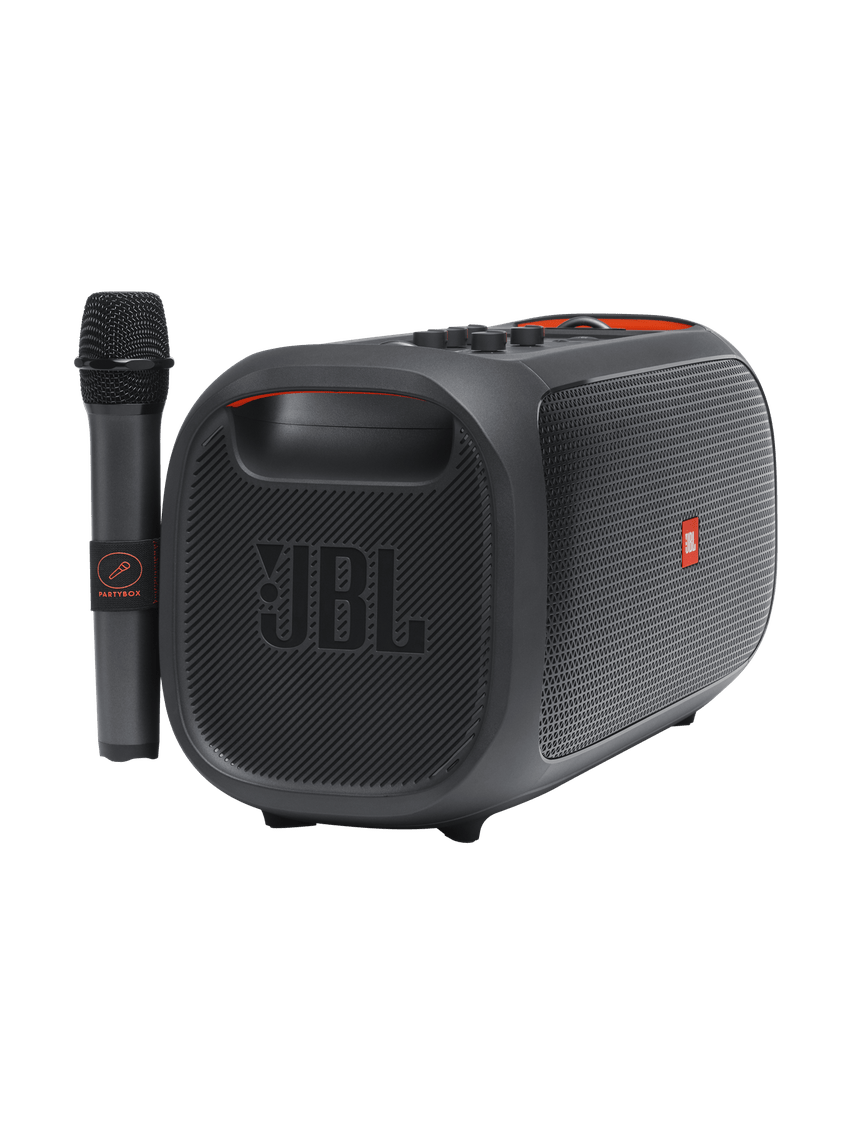 Bocina JBL Party Box On The Go, Con Un Microfono Inalambrico, Luces Led, Portatil