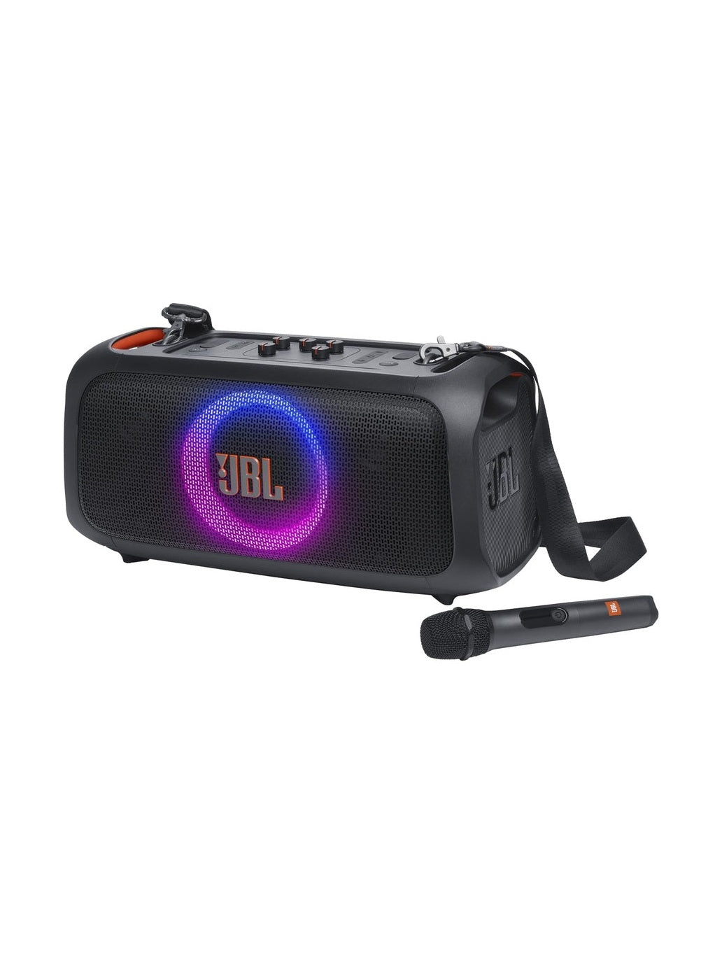 Bocina JBL Party Box On The Go, Con Un Microfono Inalambrico, Luces Led, Portatil