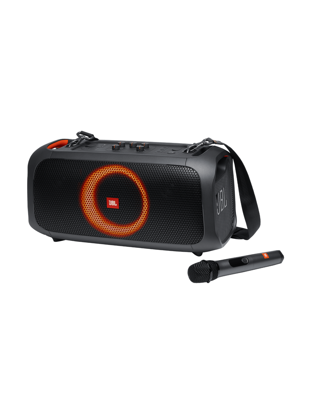 Bocina JBL Party Box On The Go, Con Un Microfono Inalambrico, Luces Led, Portatil