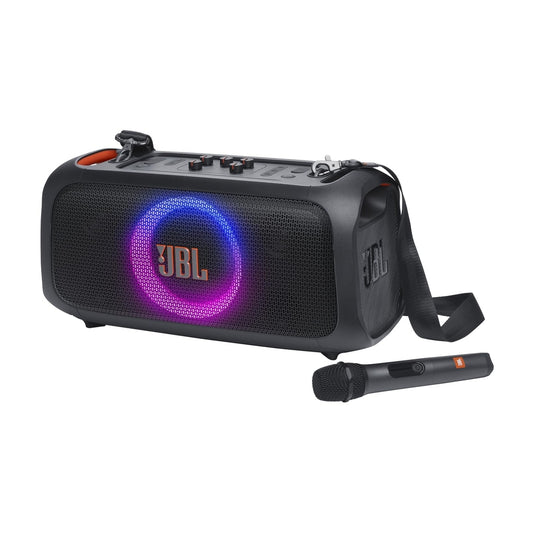 Bocina JBL Party Box On The Go, Con Un Microfono Inalambrico, Luces Led, Portatil