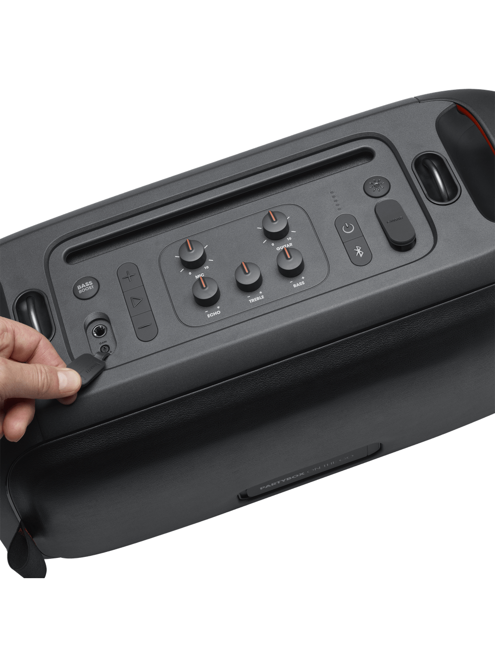 Bocina JBL Party Box On The Go, Con Un Microfono Inalambrico, Luces Led, Portatil