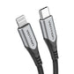 Cable USB C a Lightning de 6.6 pies/2 m, VENTION certificado Apple MFi Lightning a tipo C Cable de carga de nailon trenzado compatible con teléfono 12/12 Pro/12 Mini/11 Pro MAX/X/8/8Plus