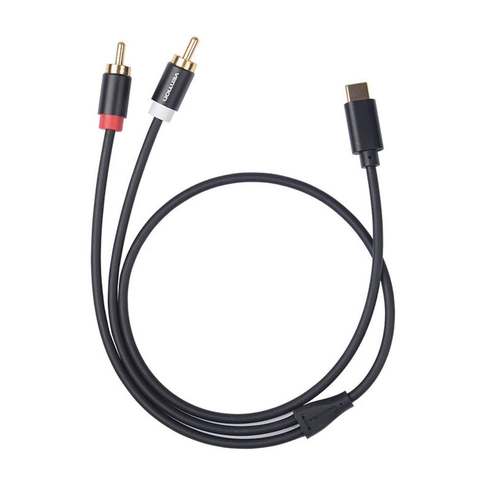 Cable de audio USB C a 2 RCA, cable Vention tipo C a RCA, cable 2RCA jack USB-C línea de audio, RCA a altavoz adaptador de cable para estéreo de coche, teléfono, tablet, cine en casa, amplificador, DVD, altavoz 3 m