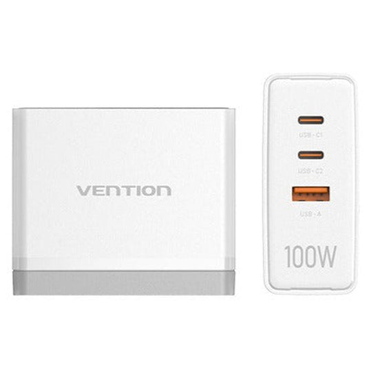 Cargador de Pared Vention FEGB0-EU/ 2xUSB Tipo-C/ 1xUSB/ 100W