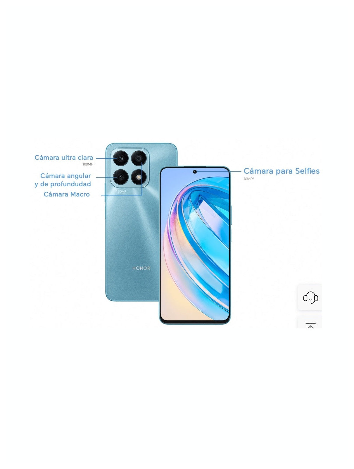 Celular Honor X8a 128GB / 8GB RAM - Camara de 100 MPX - Color Azul