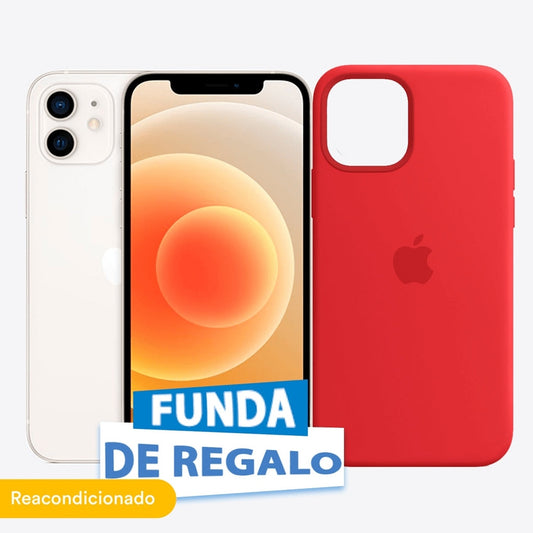 Celular Reacondicionado Apple iPhone 12 Mini 128GB Blanco + Funda de Regalo