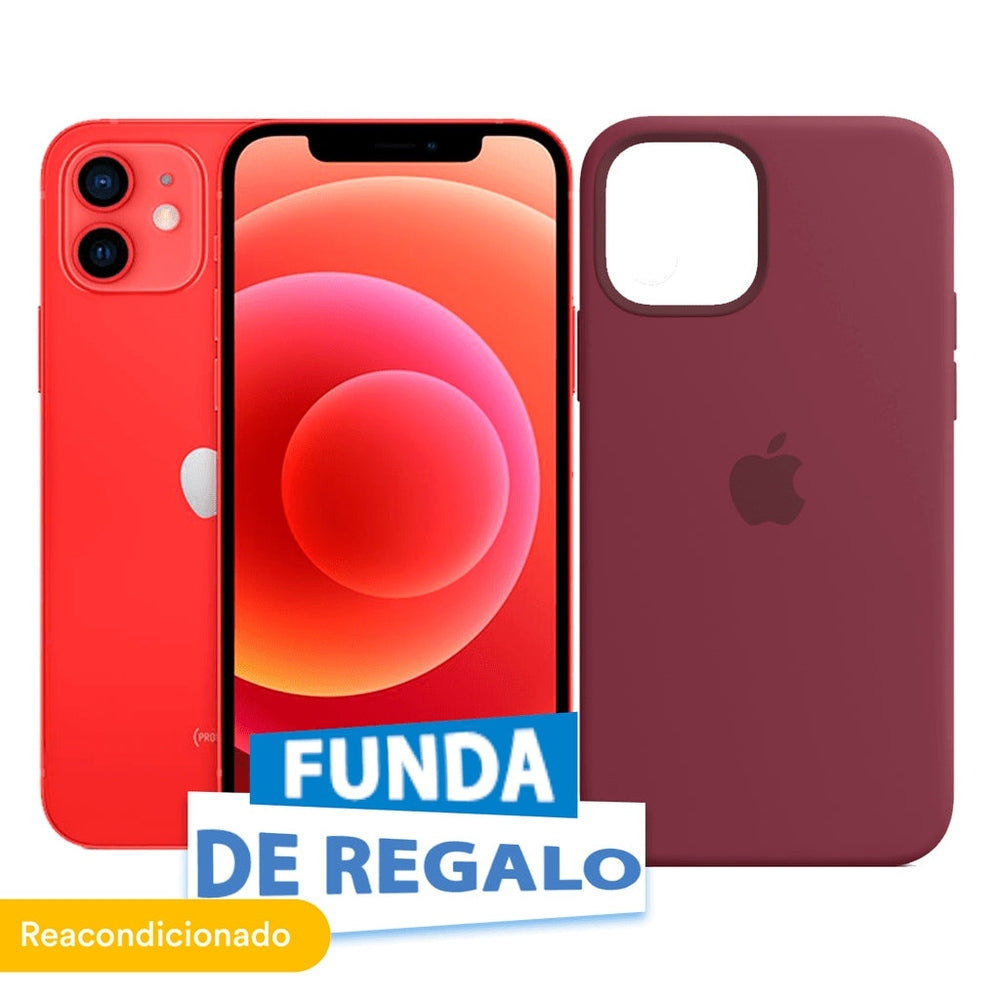 Celular Reacondicionado Grado A - Apple iPhone 12 128GB Rojo + Funda de Regalo