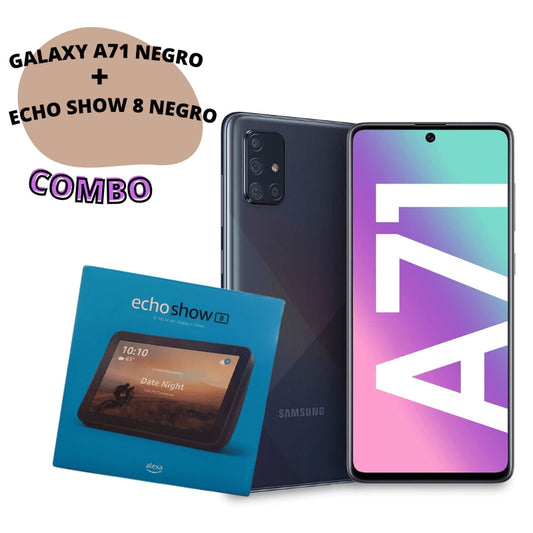 Celular Samsung A71 5G 128GB/6GB RAM + Alexa Echo Show 8 Negro