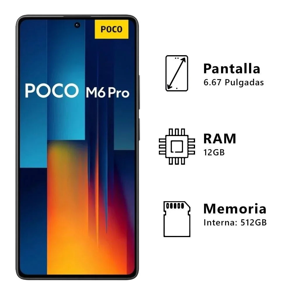 Celular Xiaomi POCO M6 Pro 512GB/12GB Ram - Negro