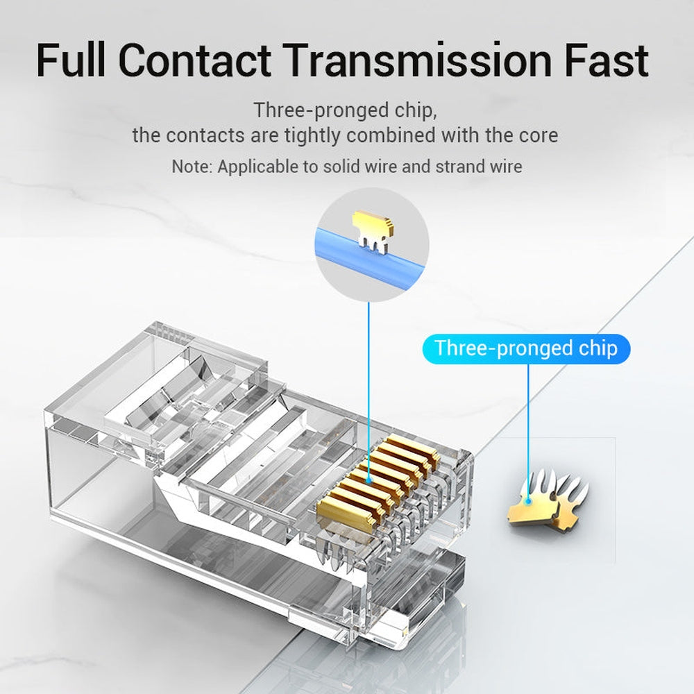 Conector RJ45 Vention IDDR0-10/ Cat.6/ 10 uds