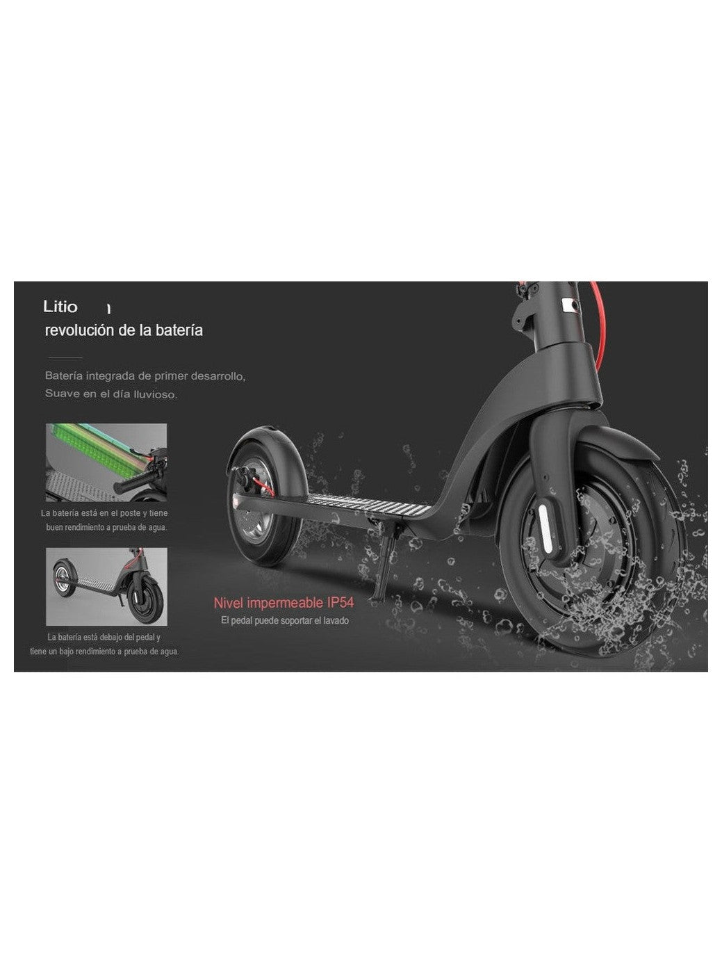 Patin Scooter Electrico HX X8 - Velocidad 25km/h Distancia 45km con Una carga