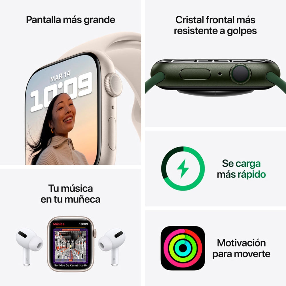 Reloj Apple Watch Serie 7 45mm Negro - GPS REACONDICIONADO