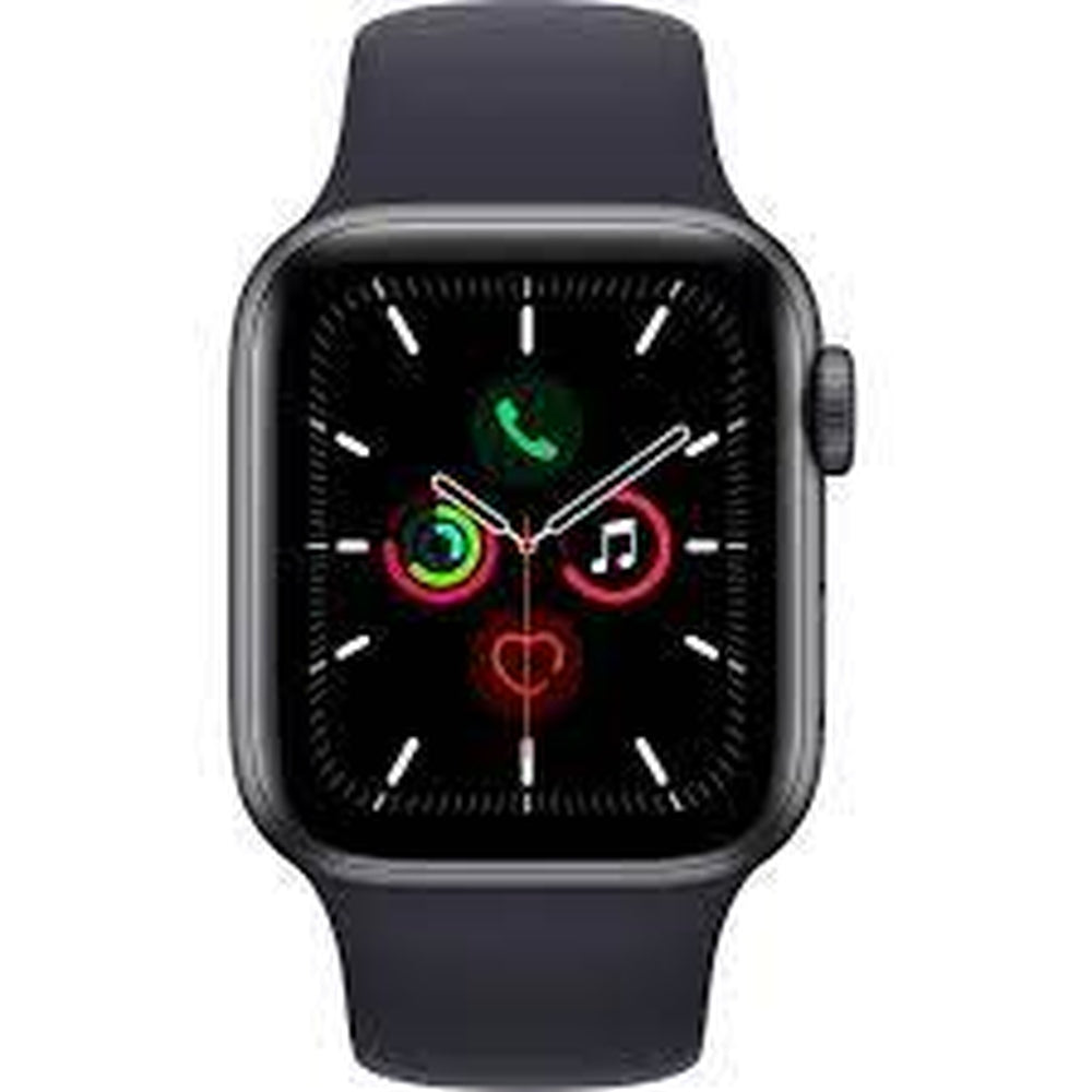 Reloj Inteligente Apple Watch SE GPS con Caja de Aluminio Gris Espacial de 40MM y Correa Negra-Monitoreo de Frecuencia Cardiaca, Resistente al Agua