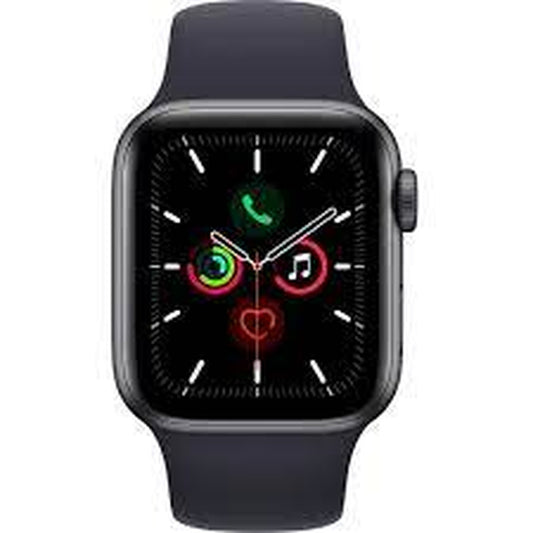 Reloj Inteligente Apple Watch SE GPS con Caja de Aluminio Gris Espacial de 40MM y Correa Negra-Monitoreo de Frecuencia Cardiaca, Resistente al Agua