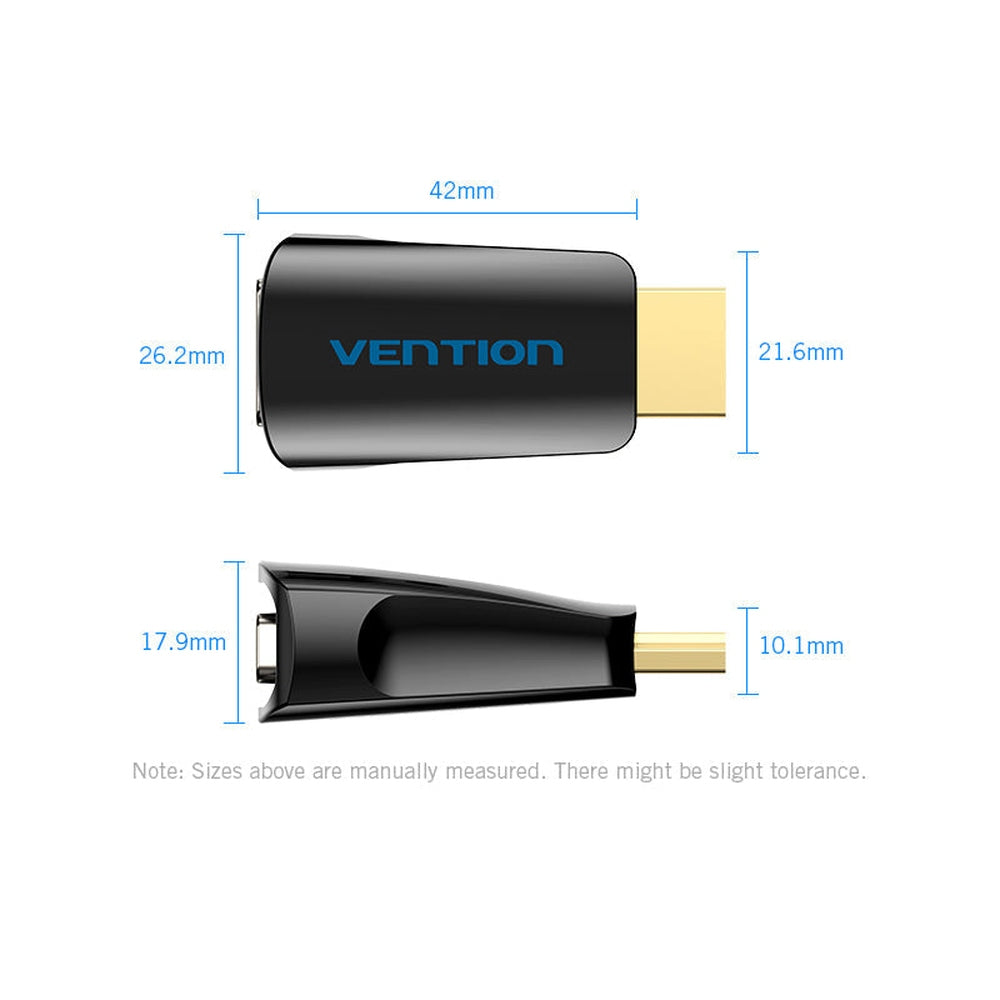 VENTION - Adaptador Conversor Vention AIDB0/ HDMI Macho a VGA Hembra/ Audio Jack 3.5mm