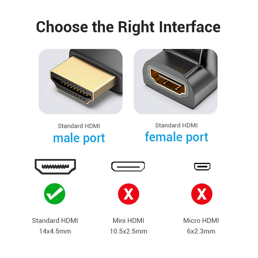 VENTION - Adaptador HDMI 4K 270º Vention AINB0/ HDMI Macho - HDMI Hembra