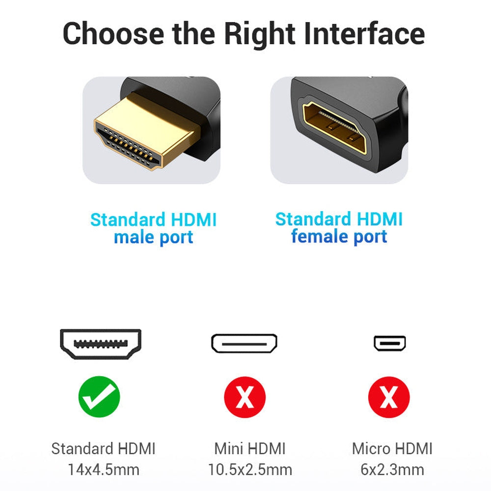 VENTION - Adaptador HDMI 4K Vention AIMB0/ HDMI Macho - HDMI Hembra