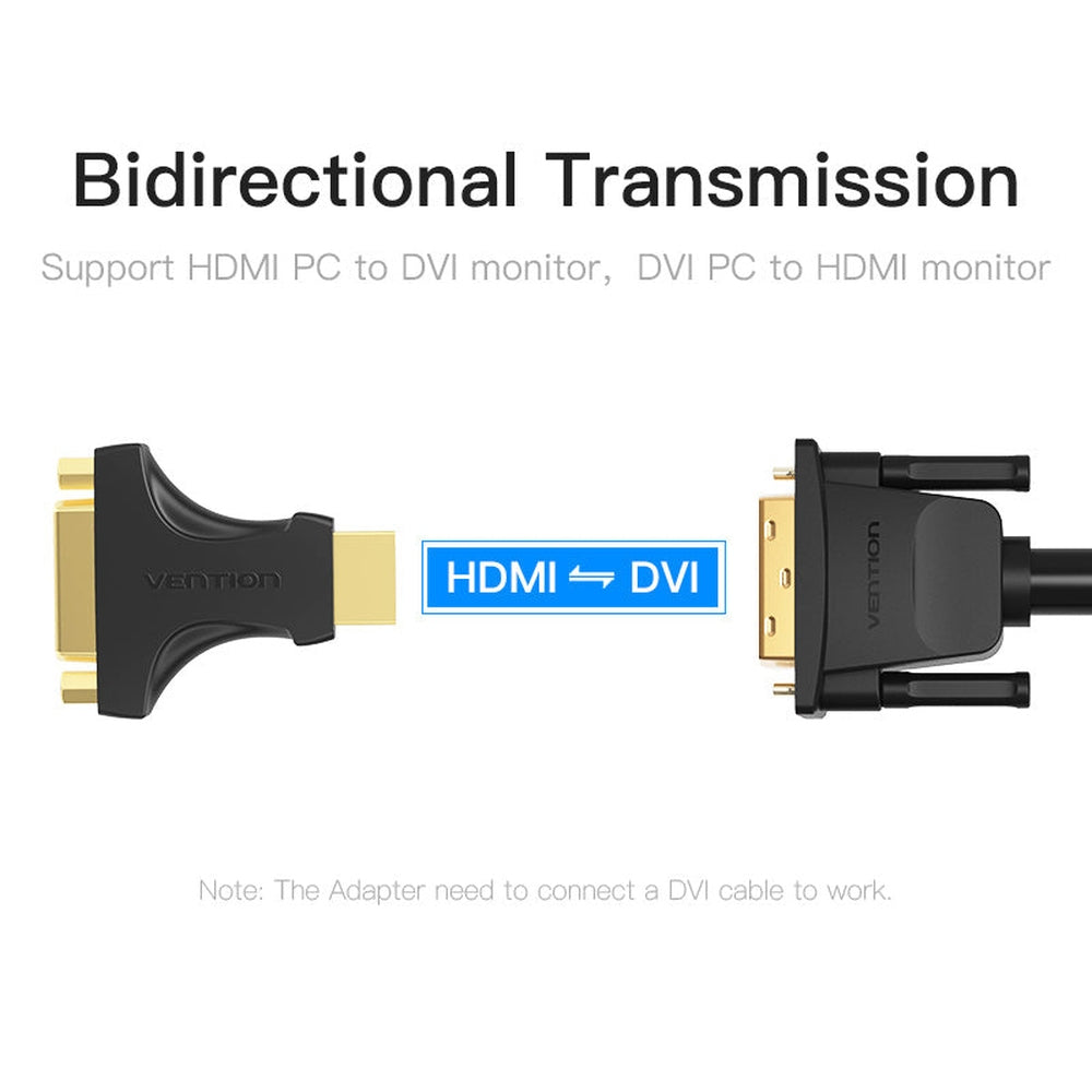 VENTION - Adaptador HDMI Vention AIKB0/ HDMI Macho - DVI 24+5 Hembra