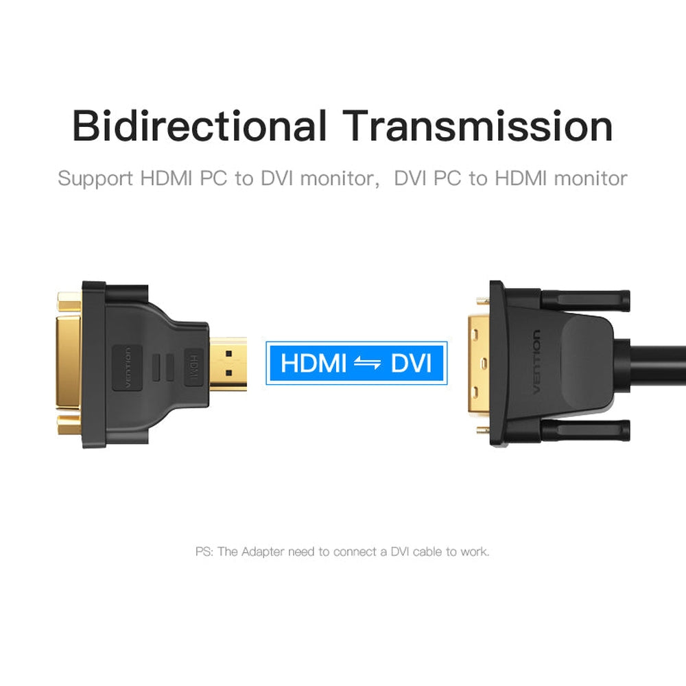 VENTION - Adaptador HDMI Vention ECCB0/ HDMI Macho - DVI 24+5 Hembra