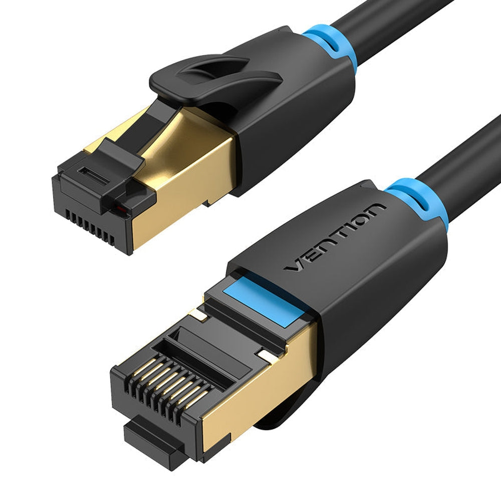 VENTION Cable Ethernet Cat 8 de 50 pies, cable de conexión Ethernet de red larga Cat8 con chapado en oro RJ45 de alta velocidad 40 Gbps 2000 MHz blindado Internet LAN para juegos, PS5/PS4, Xbox, PC y enrutador