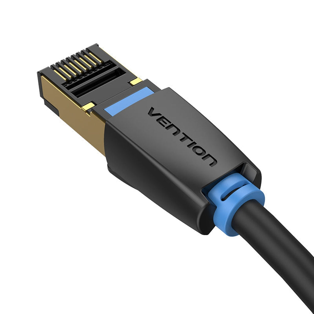 VENTION - Cable Ethernet Cat 8 de 65 pies Cat8 de alta velocidad de red de Internet con conector RJ45 chapado en oro, cable LAN profesional, resistente al agua, compatible para enrutador, panel de conexión y módem PS5