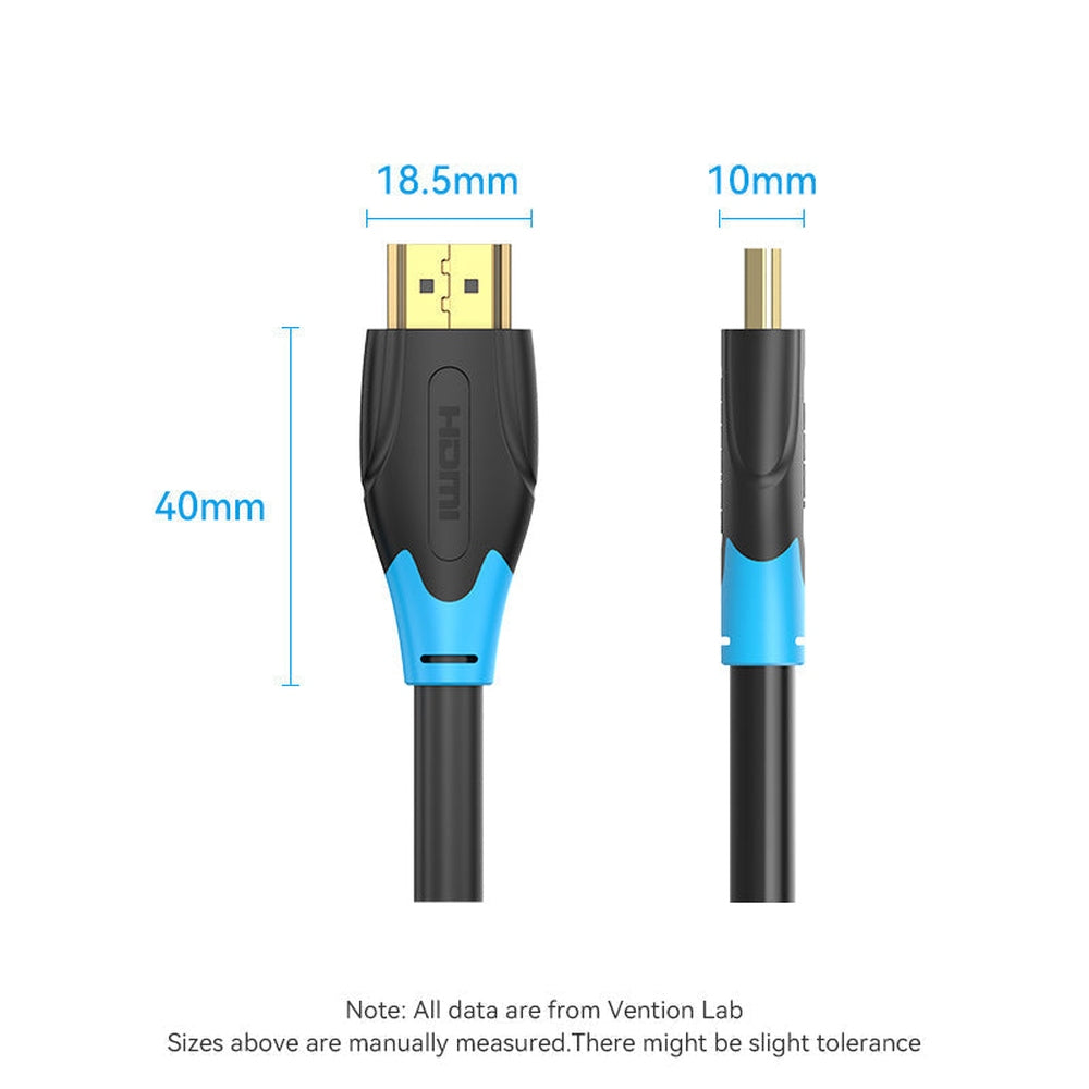 VENTION Cable HDMI 4K de 1 Metro, cable HDMI de alta velocidad de 18 Gbps 2.0, compatible con 4K 60Hz Ultra HD 1080P 3D ARC compatible con monitor UHD, TV, PC, PS5, PS4