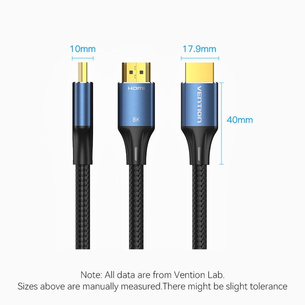 VENTION Cable HDMI 8K 2.1 15FT/5M 48Gbps, cable HDMI trenzado de ultra alta velocidad 4K a 120Hz 8K a 60Hz eARC HDR 10 HDCP 2.2 y 2.3 compatible con monitor Xbox PS4/5 HDTV Blu-ray