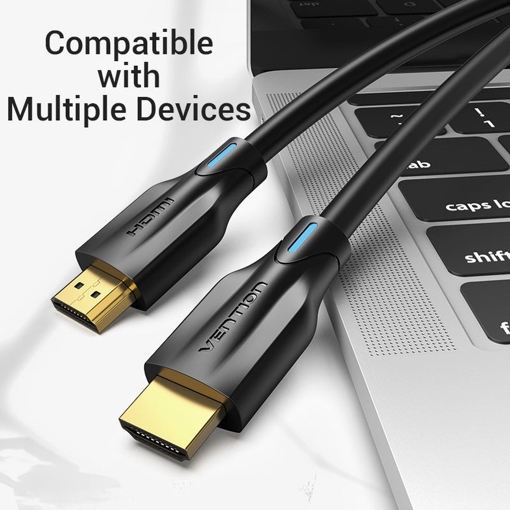 VENTION Cable HDMI 8K de 2 Metros – Cable HDMI 2.1 de ultra alta velocidad de 48 Gbps para 4K @120Hz 8K @60Hz eARC HDR 10 HDCP 2.2 y 2.3 compatible con Roku TV PS5/4 Xbox Blu-ray