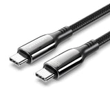 VENTION - Cable USB 2.0 C Macho A C Macho 5A Cable 1.2M Negro Trenzado de Algodón Tipo Aleacion de Zinc