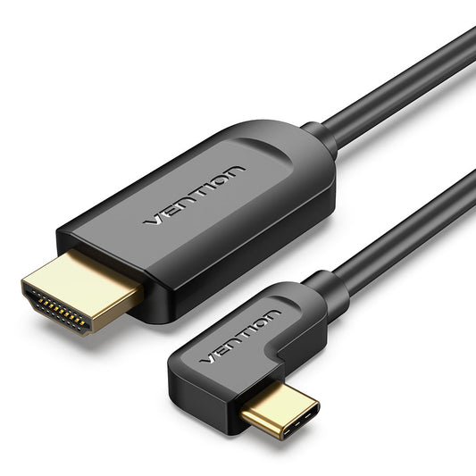 VENTION Cable USB C a HDMI 4K 60Hz ángulo recto USB-C 5FT alta velocidad Cable USB tipo C a HDMI para oficina en casa Thunderbolt 3 4 compatible con MacBook Pro/Air iMac Nuevo iPad Galaxy S21 S20 XPS 17