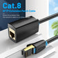 VENTION Cable de Extensión Ethernet Cat 8 Extensor de Cable Lan de 40 Gbps Cat8 Ftp Ethernet Patch Cable de Internet Blindado Rj45 Conector Macho A Hembra para Computadora, Pc, Portátil, Smart Tv 10 P