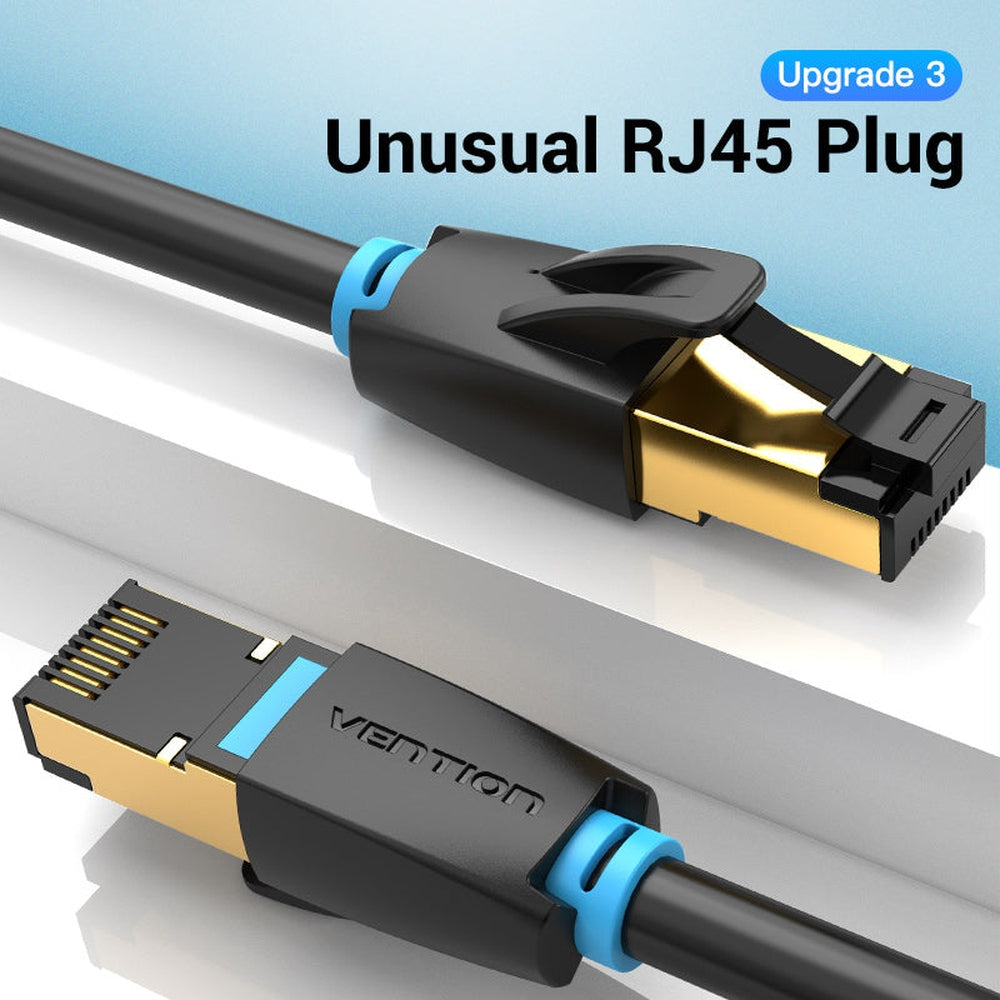 VENTION Cable de Extensión Ethernet Cat 8, Extensor de Cable Lan de 40Gbps, Parche Ethernet Cat8 Ftp, Cable de Internet Blindado, Conector Macho A Hembra Rj45 16 Pies