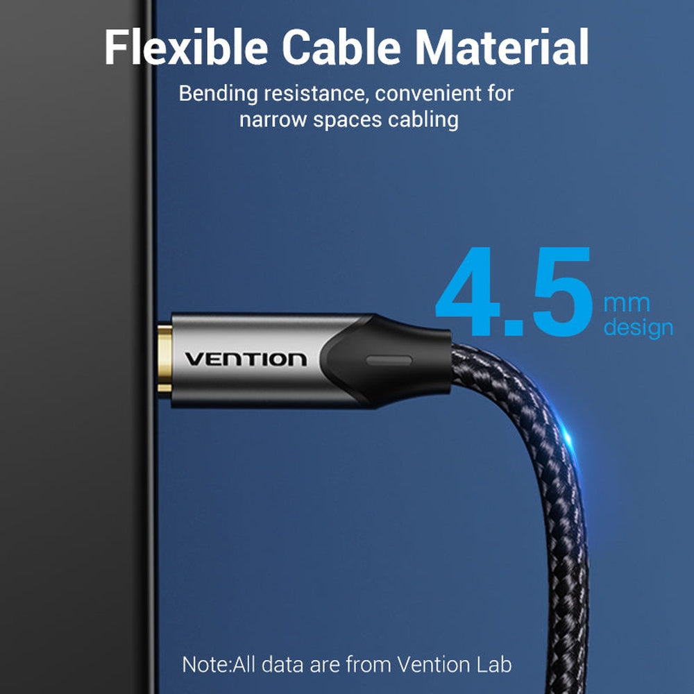 VENTION - Cable de audio óptico digital de 3.3 pies, fibra trenzada de nailon, carcasa de metal delgada, enchufe chapado en oro, cable de audio de fibra óptica Toslink para barra de sonido TV PS4