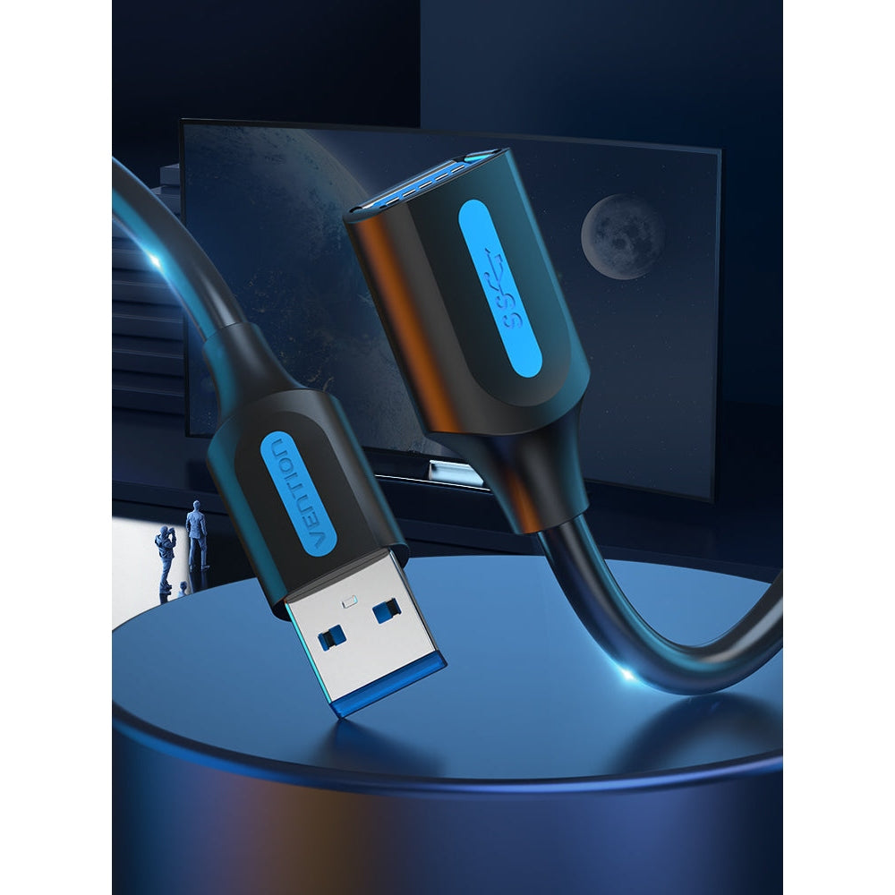 VENTION - Cable de extensión USB 3.0 de 1.5 pies, cable USB tipo A macho a hembra, cable de extensión USB de 5 Gbps, transferencia de datos de alta velocidad, compatible con impresora, disco duro, teclado, mouse