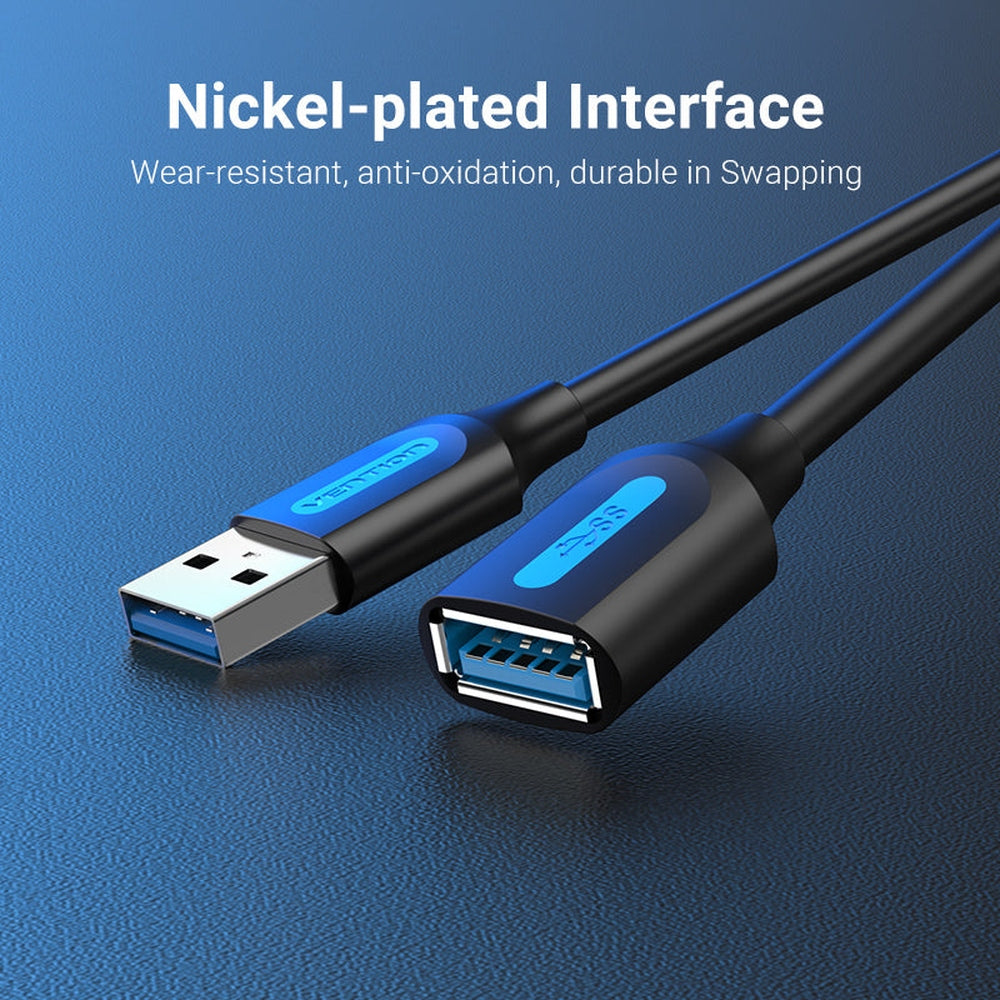 VENTION - Cable de extensión USB 3.0 de 1.5 pies, cable USB tipo A macho a hembra, cable de extensión USB de 5 Gbps, transferencia de datos de alta velocidad, compatible con impresora, disco duro, teclado, mouse