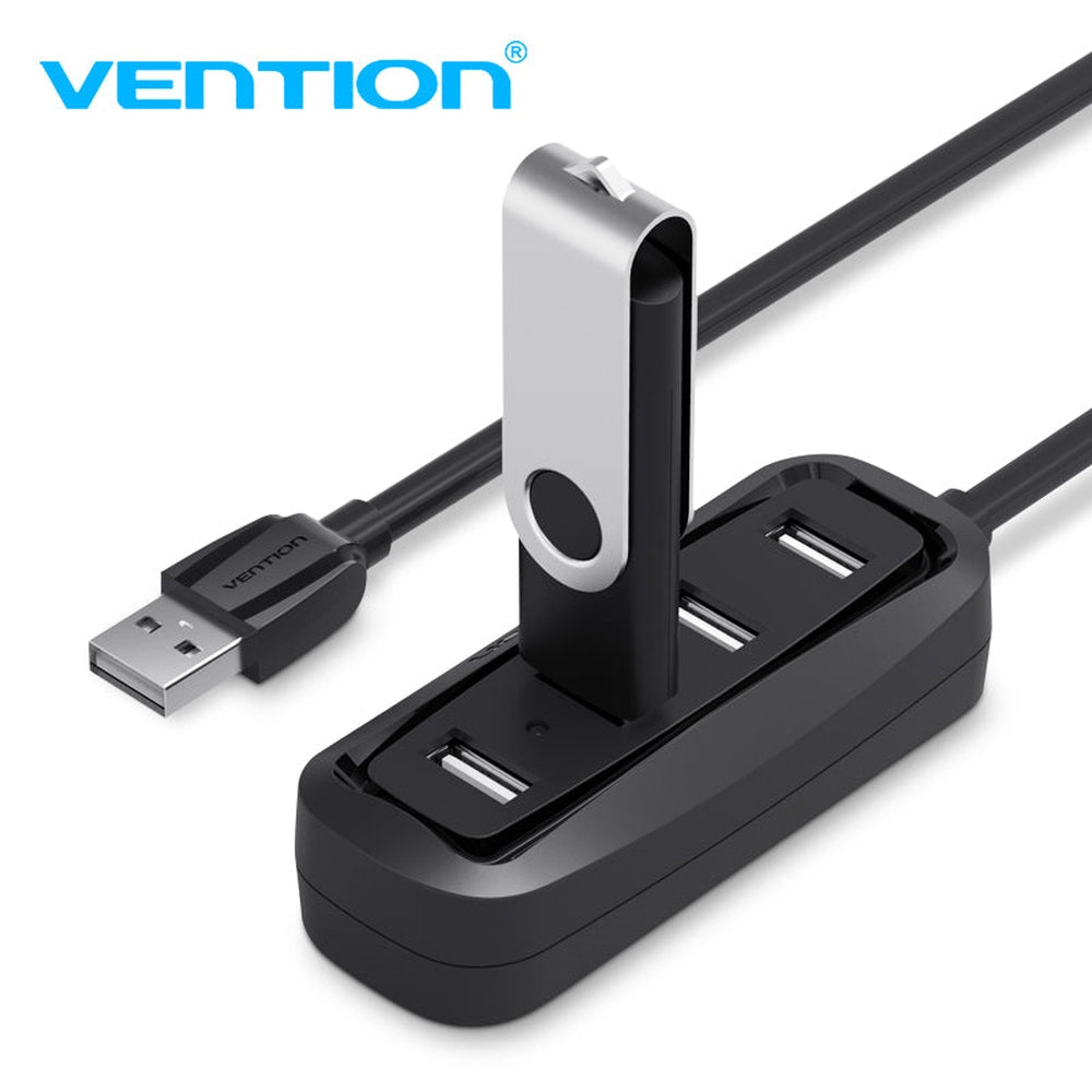 VENTION - HUB 4 puertos USB 2.0 0.15m Negro