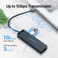 VENTION - HUB USB-C 4 puertos USB 3.0 0.15M con fuente alimentacion Negro