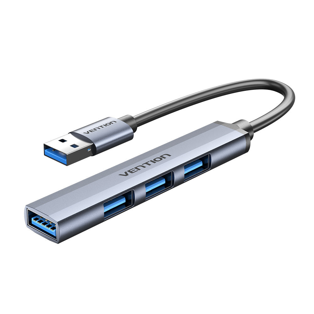 VENTION - Mini HUB USB 3.0 a USB 3.0+3xUSB 2.0 Aluminio metalizado 0.15 m